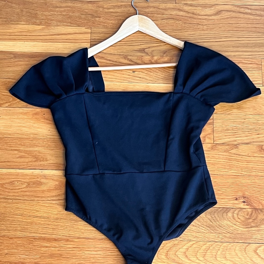 Black off the shoulder bodysuit